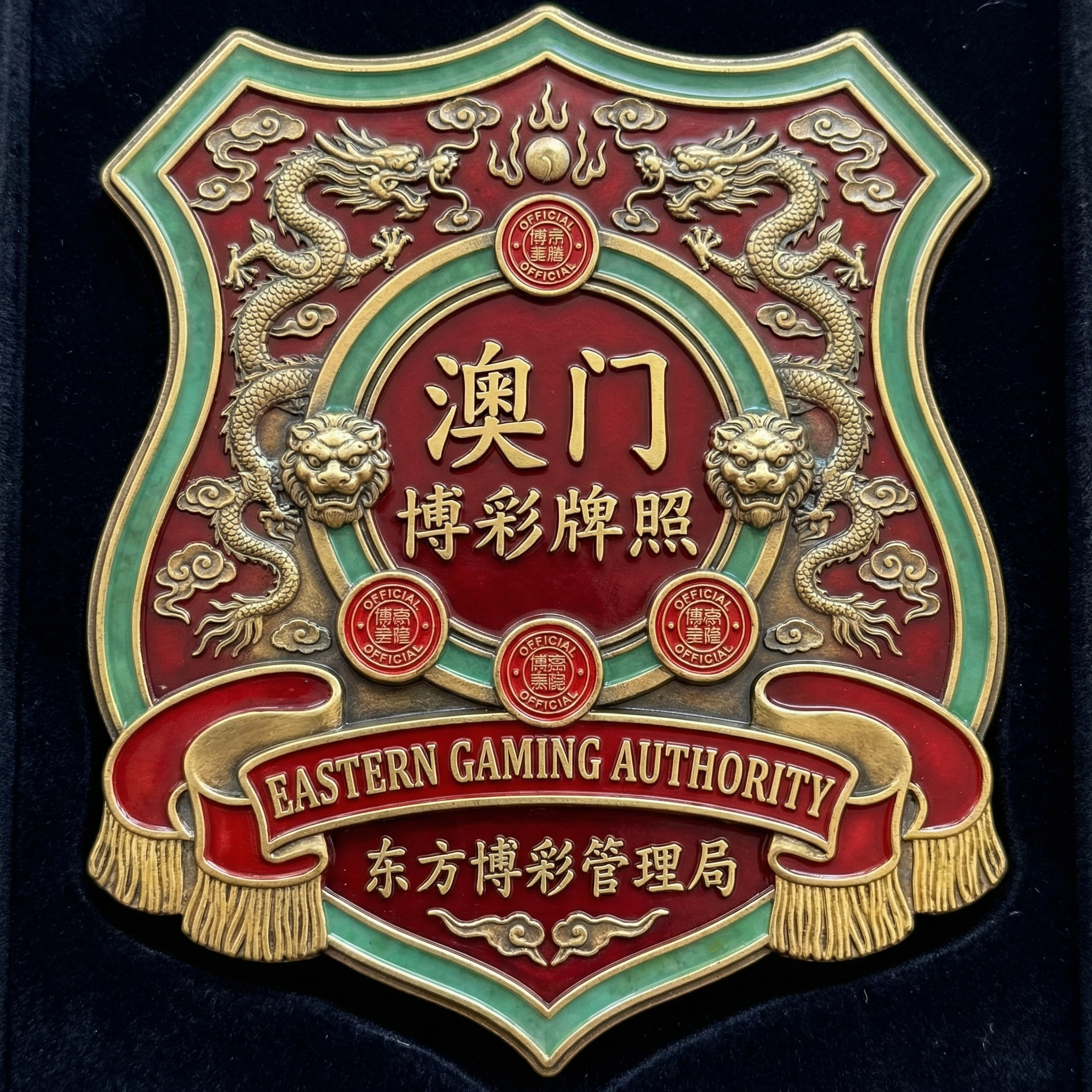澳门東方博彩管理局颁发的官方牌照徽章